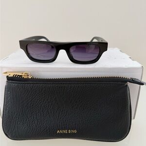 Anine Bing Black Otis sunglasses with original black case
